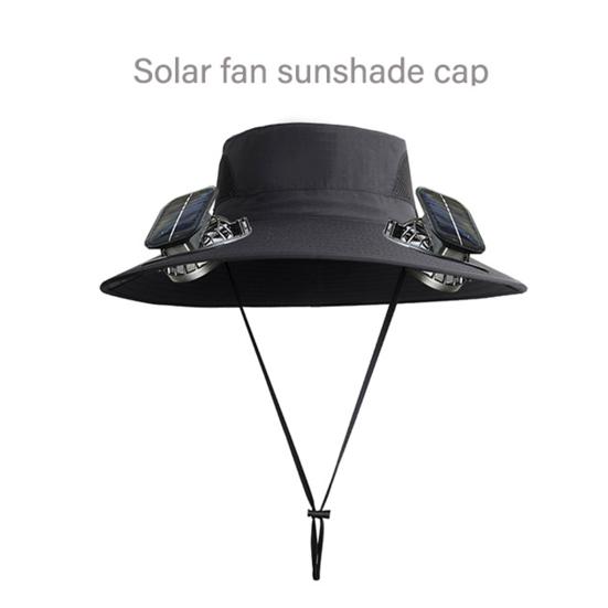 Solar Fan Hat UPF 50+ UV Protection Hat with 2 Solar Fans USB Rechargeable Breathable Men Women