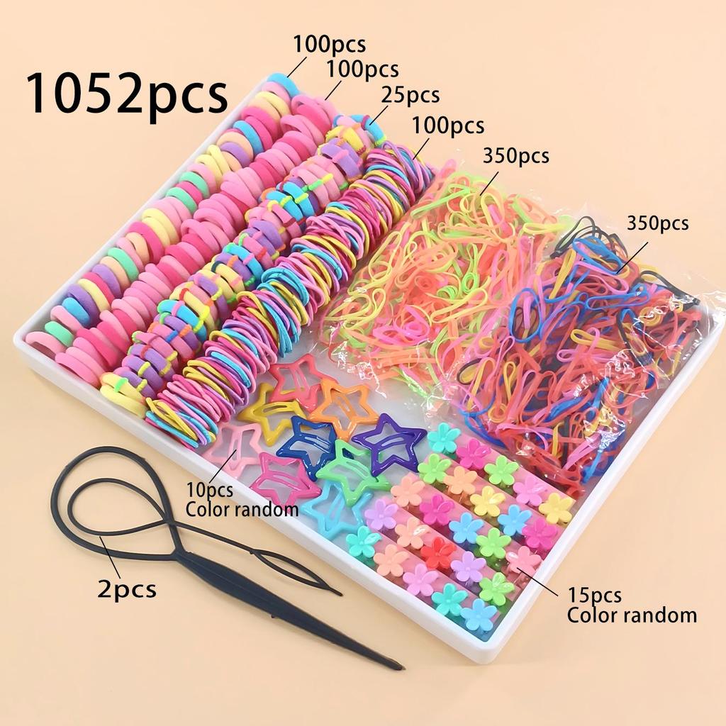 Girls Colorful Hair Bands Set Nylon Elastic Rubber Band Satin Scrunchies Children Ponytail Holder Kids Hair Accessories