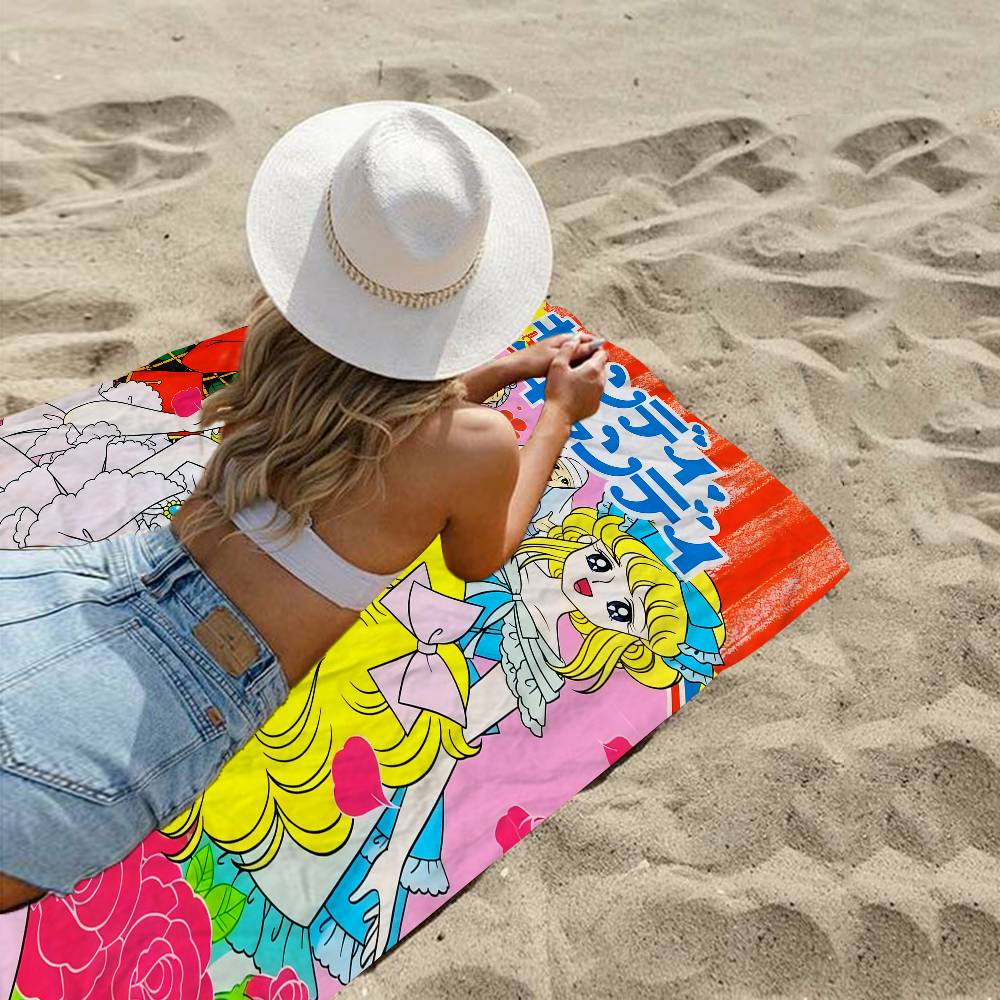Anime Manga Candy Anime Microfiber Blanket Quick Drying Beach Towels Oversized Printing Super Absorbent Pool Towel Blanket