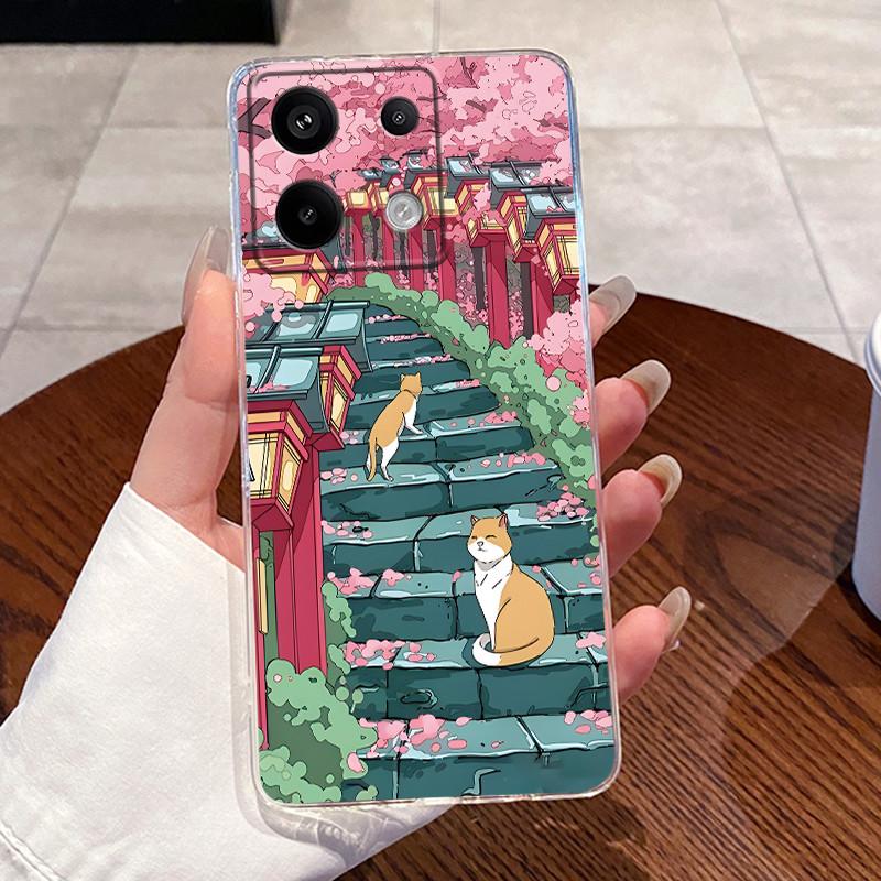For Redmi Note 14S Case Transparent Aesthetic Luxury Cute Cat Fashion Astronaut Soft TPU Casing Silicone Shockproof Bumper Cover