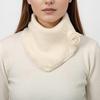Women Winter Knit Waves Edge Turtleneck Faux Collar Elegant Flower Detachable Pullover Triangular Scarf Wrap Neck Warmer