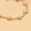 Trendy Chic Daisy Chain Anklet for Women Stylish Yellow Enamel Flower Design Chain Summer Vocation Jewelry Gifts