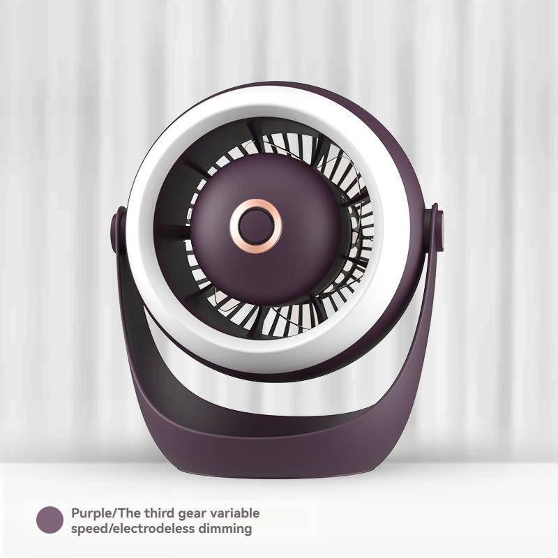 Wall Mounted Desktop Turbo Fan Outdoor Night Light Small Fan Portable USB Rechargeable Lighting Electric Fan