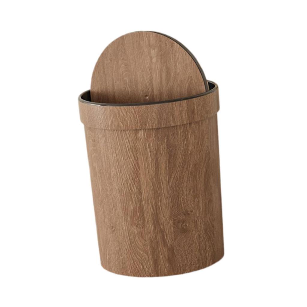 Trash Can Garbage Container Large Capacity Round Stylish Waste Basket Storage