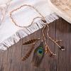 Retro Boho Peacock Feather Braided Rope Headband Hairband Women Headgear Feather Headdress Indian Headwear Hair Accessories Gift
