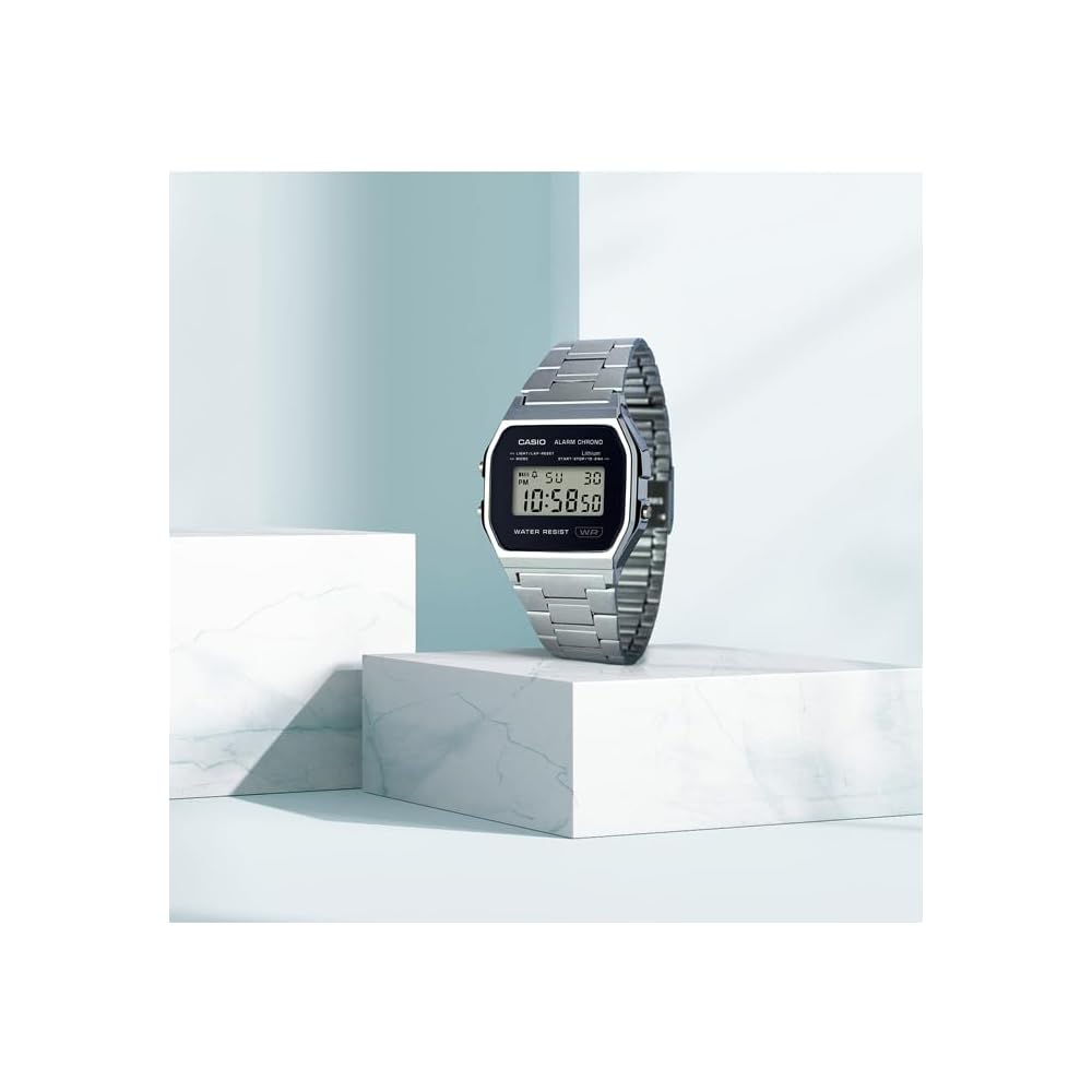 Casio Classic A159 Series A158WEA-1JF Stainless Steel Digital Watch Black