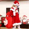 Velvet Christmas Drawstring Bag Santa Claus Gifts Storage Pouch Cute Plush Candy Bags  Families