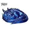 Cute Dragon Toy for Collectors 3D Printed Golden Statue, Fantasy Desktop Ornament, Collectible Creative Room Accessory Art Craft Toy, Unique Gift Kids