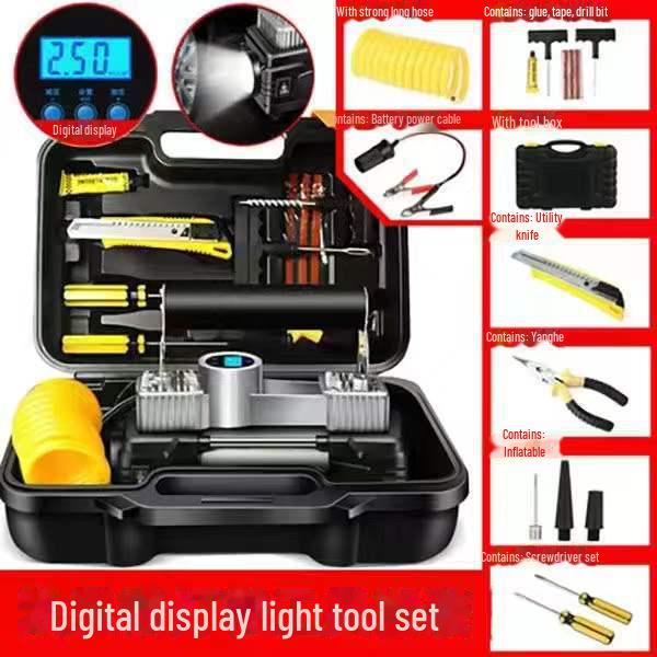 

12 В портативный двухцилиндровый автомобильный и бытовой воздушный насос