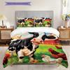 Cattle Pattern Bedding Quilt Set Quilt Cover Pillowcase Home Decoration Birthday Gift (1 * Duvet Cover + 2 * Pillowcase, Without Core)