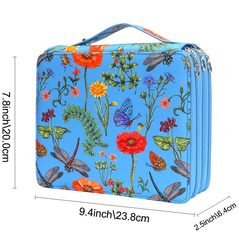 124-Slot Color Pencil Case, Large Capacity 3-Layer Zipper Pen Bag, Marker & Art Supply Organizer for Students Artists