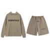 Men’s 3D Silicone 3M Reflective Fleece Hooded Sweatshirt and Shorts Set for Spring and Autumn – Lightweight, Casual Sportswear