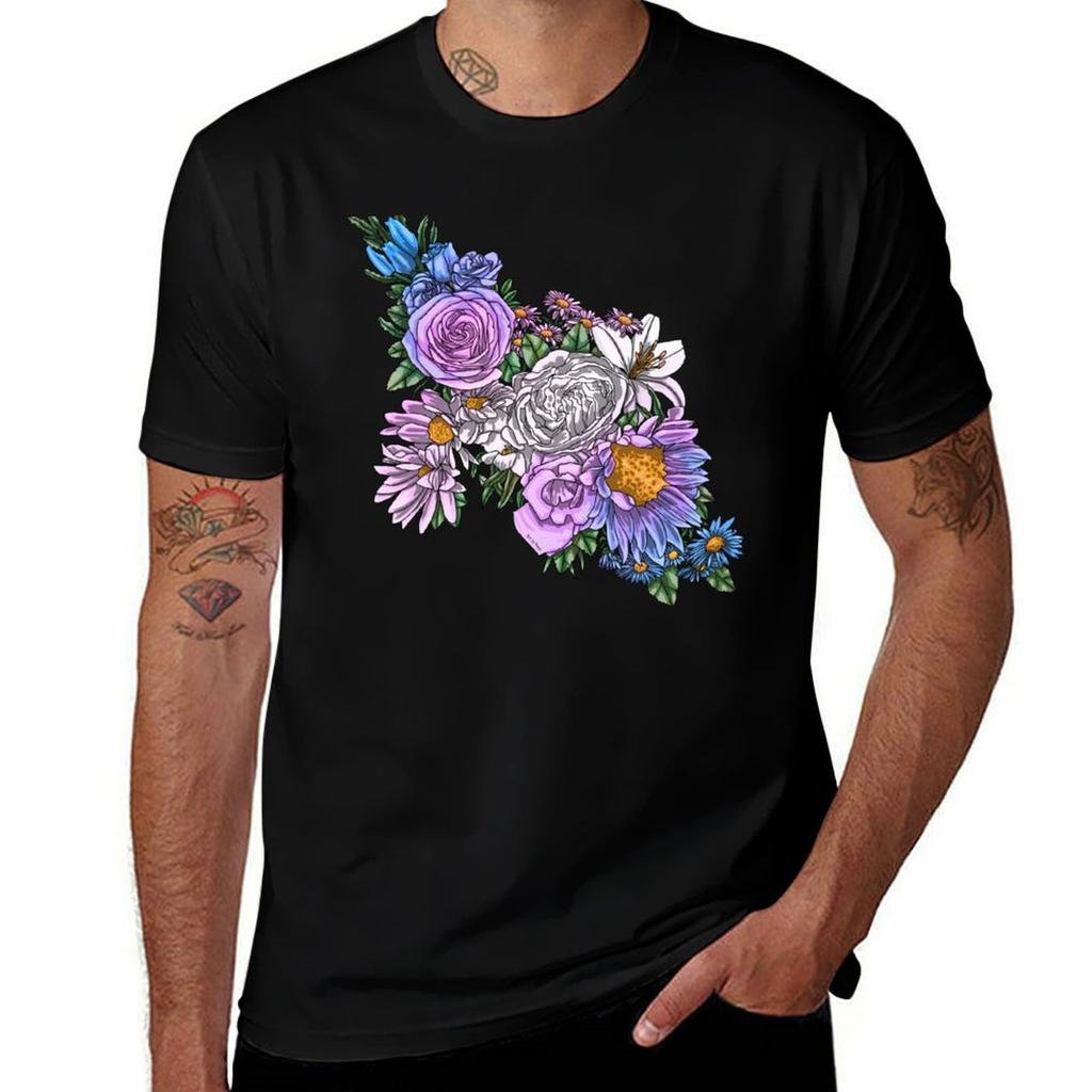 Trans Flowers T-shirt T Shirt Man Luxury Cotton T Shirts High Quality Man Tshirt T-shirt