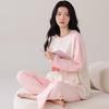 Pure Cotton Women's Long Sleeve Pajamas Set for Spring, Autumn, Winter 2026 - Solid Color Pullover for Home or Outdoors