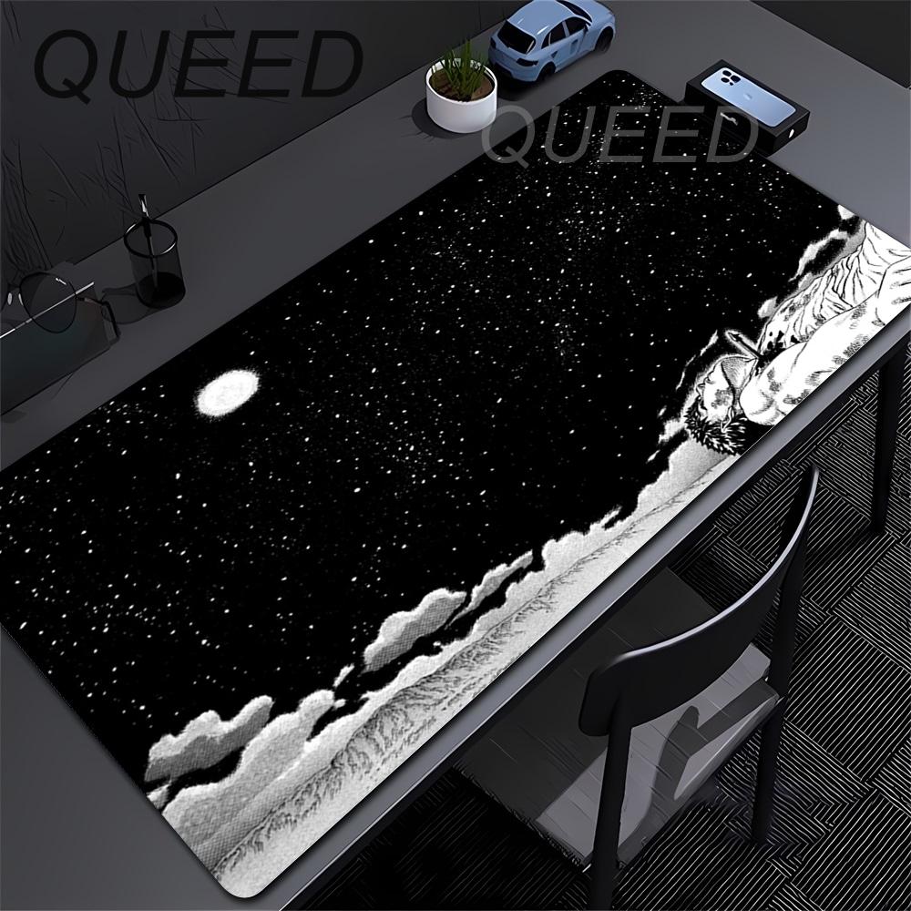 90x40 Tamaño Grande Alfombrilla de Escritorio para Teclado Portátil Ratón Velocidad Borde Bloqueado Alfombrilla de Ratón Accesorios para Computadora Alfombrillas para Videojuegos Anime Berserk Guts