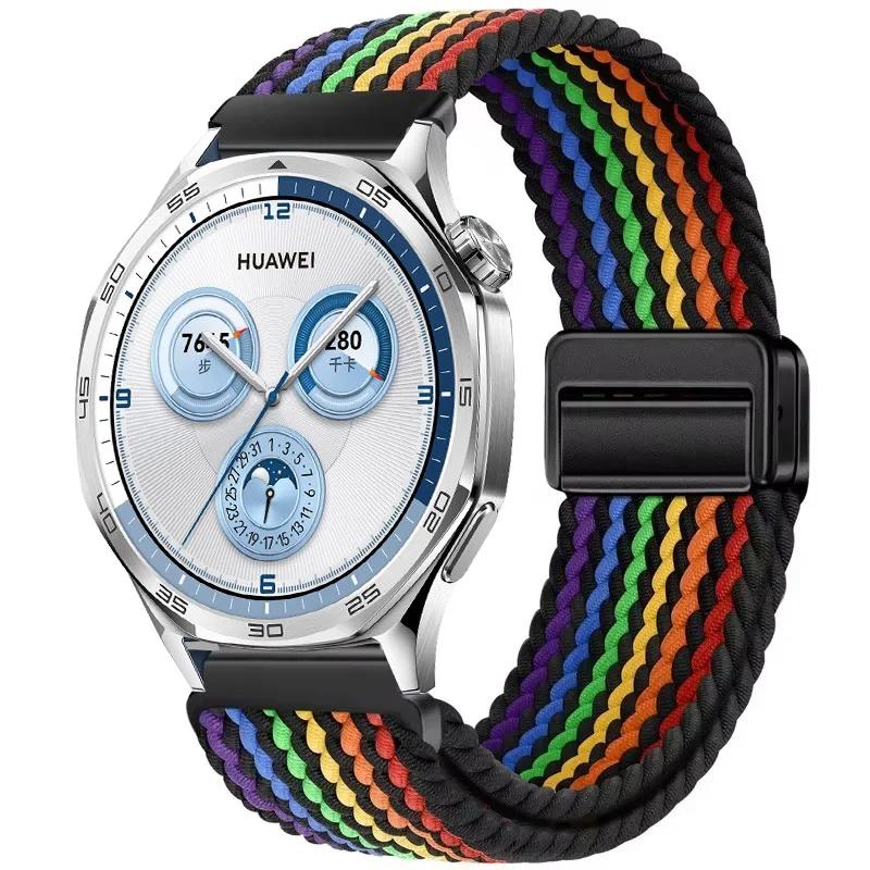 22mm 20mm Braided Nylon Strap For Huawei Watch GT5-4-3-2 Pro 46mm Samsung Watch 7/6/5/4 Magnetic Bracelet For Amazfit GTR4 Band