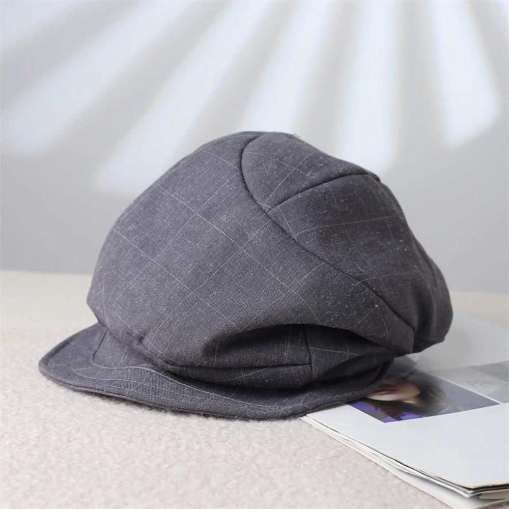 Newsboy Plaid Beret Vintage Peaked Hat Korean Octagonal Cap  Outdoor