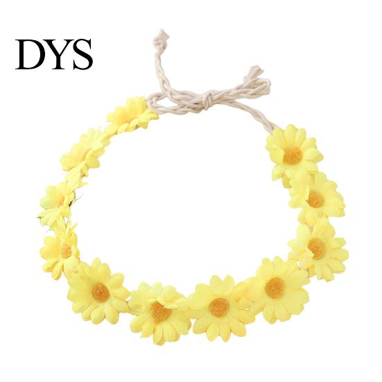 Children Stage Performance Headband Daisy/Sunflower Wreath for Women Girls, Adjustable Floral Crown Cute Macaron Color Flower Beach Vacation