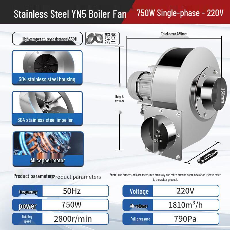 Jinglian Boiler High-Temp High-Pressure Induced Draft Fan CN Plug (adapter Included)