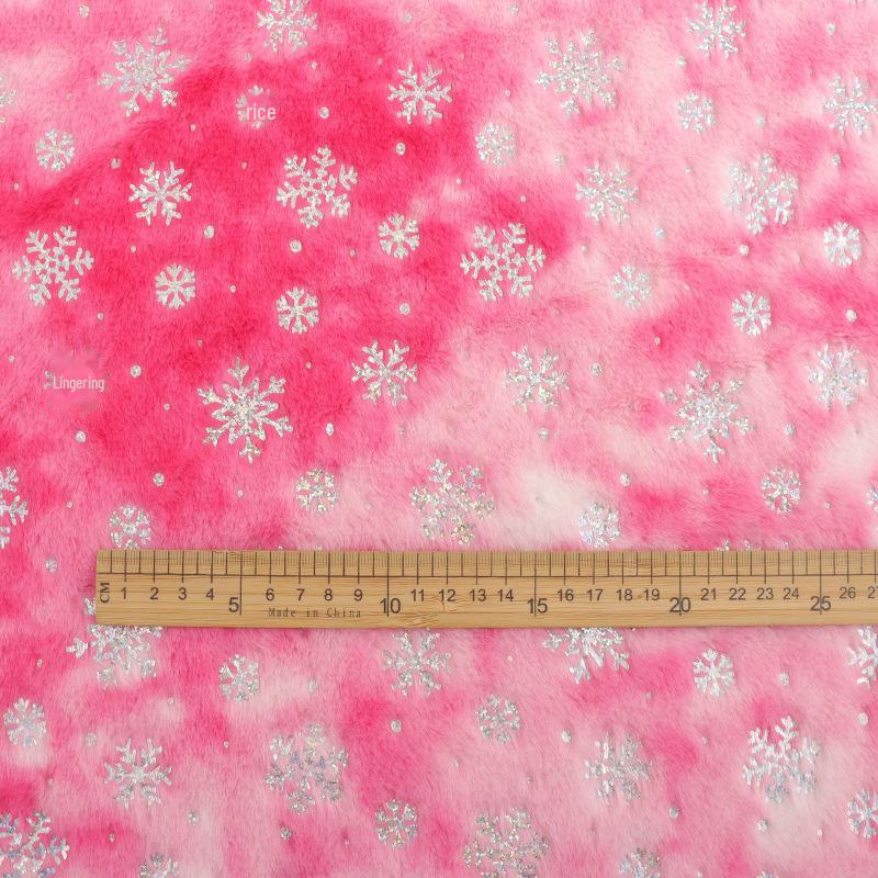 Snowflake Velvet Plush Toys & Accessories Fabric with Tie-Dye and Silver Highlights