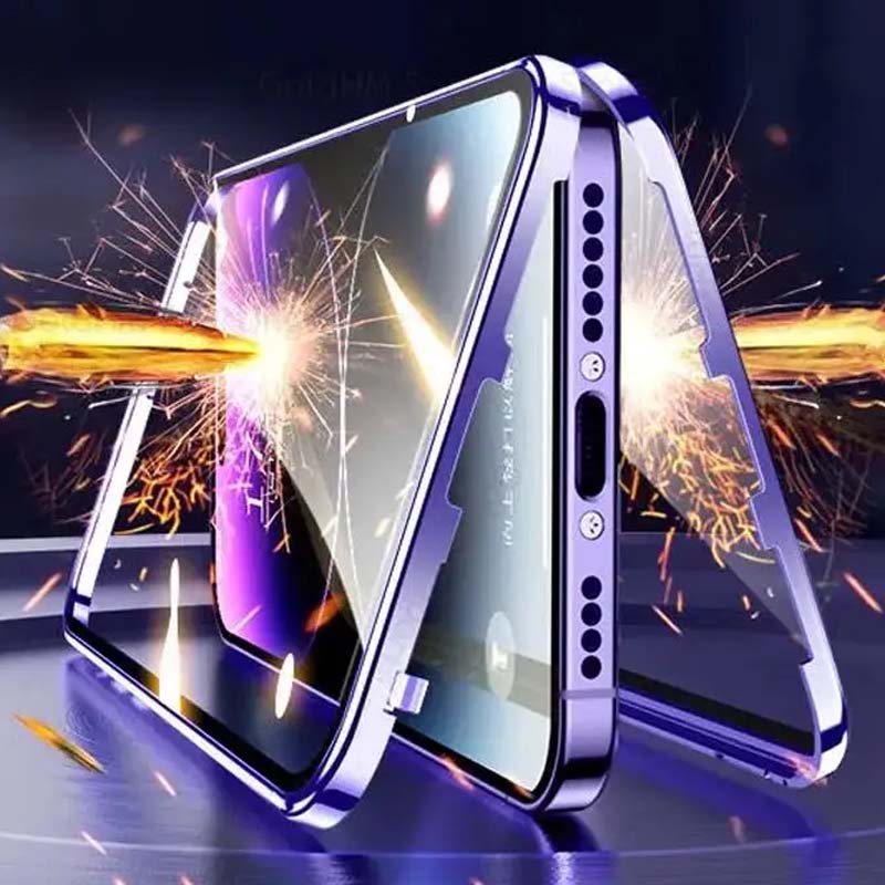 Deksler til iPhone 16E 16 E Magnetisk adsorpsjon Støtsikkert deksel til iPhone SE 4 13 SE4 15 16 Pro Max Full metallramme Dobbeltsidig herdet glassdeksel