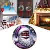 Christmas Porch Sign Santa Round Wood Door Sign Christmas Welcome Sign Front Door Decor Christmas Round Hangable Sign Decor