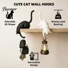 Modern Entryway Decor Cat Hook with Lantern, 3D Printed LED Light Decorative Handmade Craft Wall Hook, Creative Shelf for Bookshelf Desk And