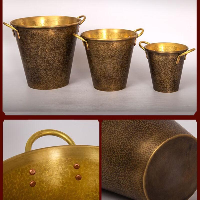 Japanese Handmade Brass Insulated Ice Bucket