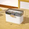 Emergency Preparedness PP Medicine Box Big Capacity White Color First Aid Case Durable 2 Tiers Portable Storage Box Household