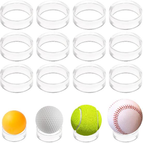 15 PCS Clear Baseball Stand, Ring Ball Acrylic Sphere Stand, Baseball Display Stands for Golf Ball, Tennis, Softball, Baseballs Stands (1.2inch,