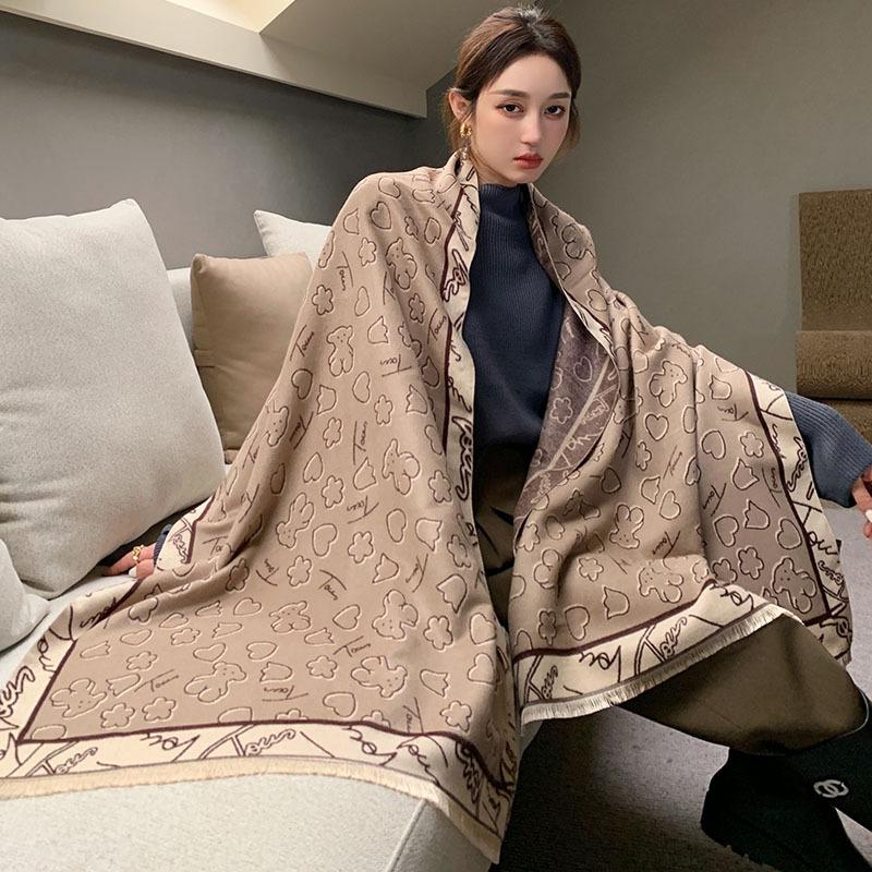 65 * 190 cm Autunno e Inverno Nuovo Sciarpa Versatile Semplice Tinta Unita con Frange Imitazione Cashmere Double-Sided Sciarpa Calda Shawl d'Atmosfera