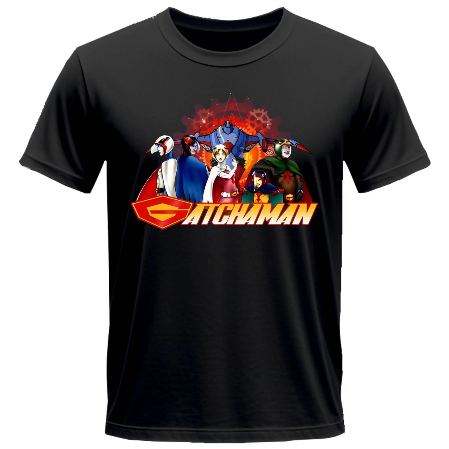 

Japan Vintage Gatchaman t-shirt Battle Of The Planets printing t shirts Unisex cotton Vintage round neck Streetwear Tees Short S чёрный