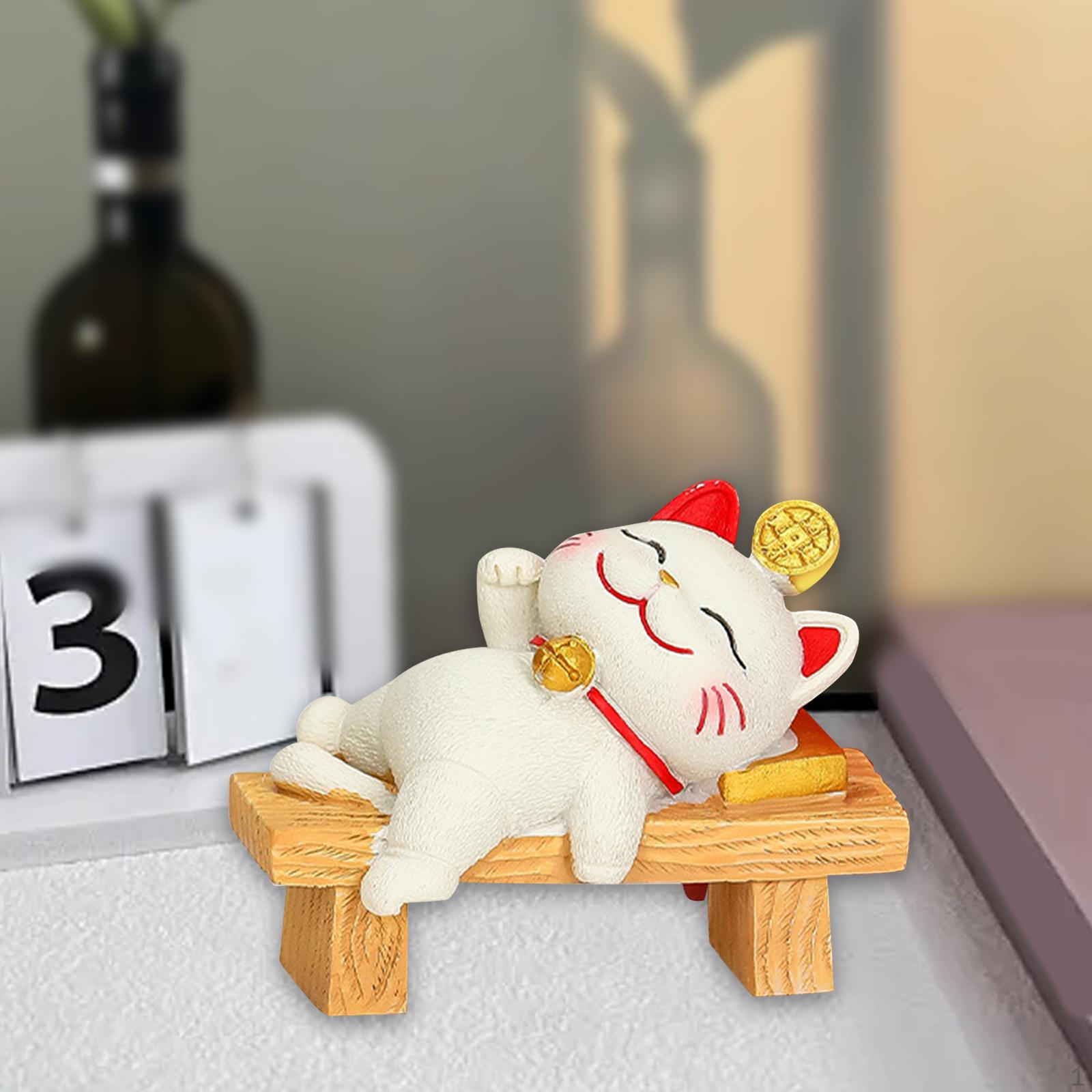 

Статуя счастливого кота, скульптура животного, мультяшная резиновая фигурка котенка, настольное украшение для спальни Style D