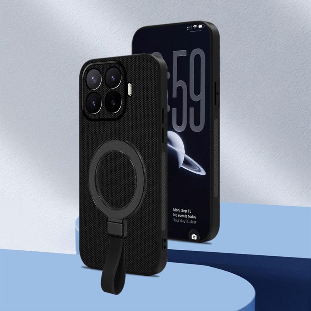 Premium PU Leather Magnetic Ring Stand Phone Case for Xiaomi 17T Pro,17T Business Style Protective Cover