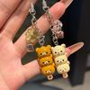Cute Rilakkuma Keychain Cartoon Bear Brother Sister Mobile Phone Chain Couple Best Friend Accessory Pendant Sugar Coated Haws
