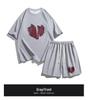 2026 Summer Printed Loose Two-Piece Short Sleeve and Shorts Set