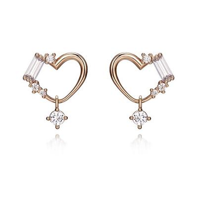 [CRANNE] Heart Cubic Earrings C24EB099