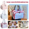 Double Wide Four Opening Large Capacity Portable Travel Storage Bag Partition Makeup Bag Portable Cosmetic Bag for Women Girls