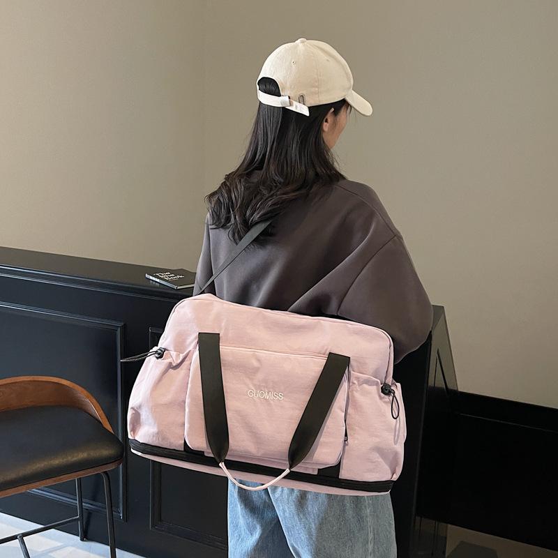 Lässige Sporttasche Faltbar Große Kapazität Hand-Hitzereise-Tasche Trocken- und Nass-Trennung Set Zugstange Fitness Yoga-Tasche