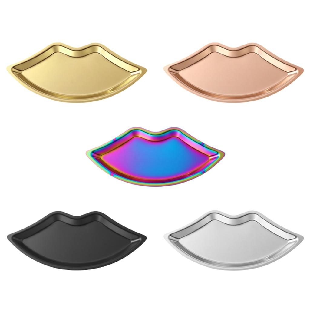 Lip shaped Earrings Necklace Pendant Bracelet Jewelry Display Stand Tray Stainless Steel Storage Racks Organizer Holder