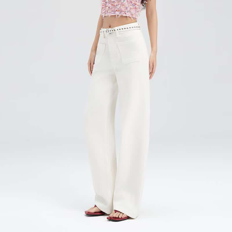 Women s High-Waist Four-Way Stretch Wide-Leg Jeans 28