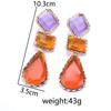 Fashion Alloy Color Resin Dangle Earrings, Exaggerated Minimalist Geometric Jewelry For Women