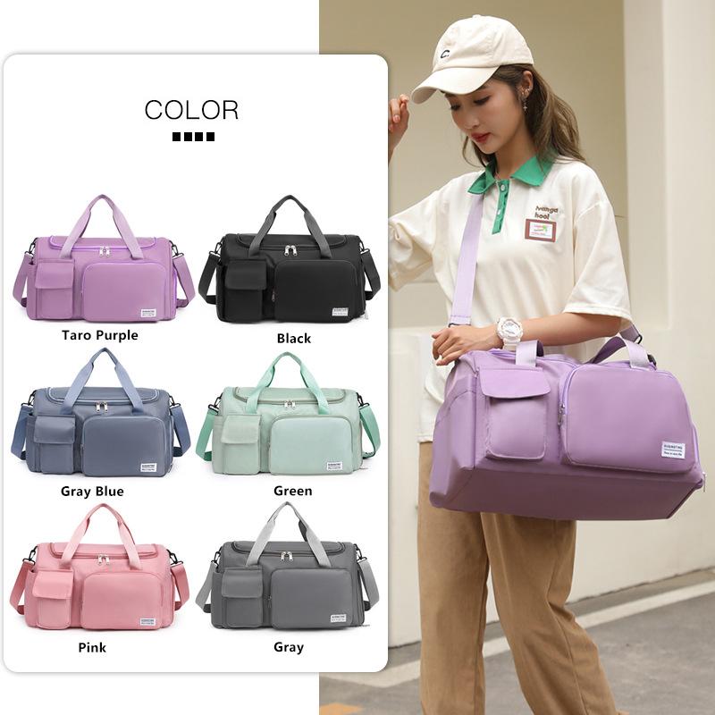 Unisex Travel Gym Duffle Bag, Independent Shoe Compartment Wet Dry Separation Sports Luggage, Weekend Overnight Handbag
