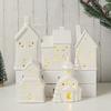 Ceramic Snow House LED Decor Nordic Christmas Village Tabletop Lamp Creative Festive Centerpiece for Mantel And Shelf Display