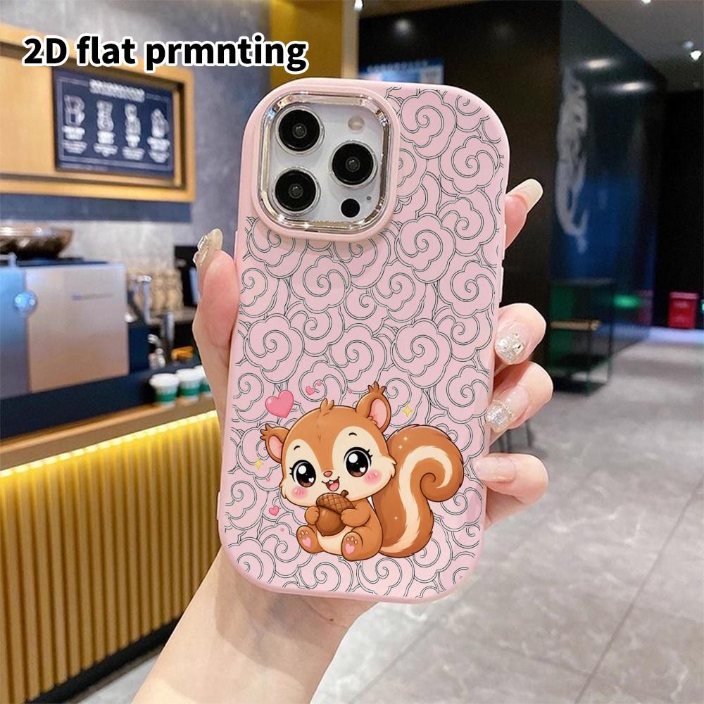 Phone Case: 2D Flat Design Suitable for iPhone 18 17 16 15 14 13 Pro Protective Case, Couple Style, Brown Little Squirrel, Christmas and Halloween Gif