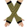Gestreeepte Vingerloze Armwarmers, Gebreide Armhoezen met Duimgat voor Cosplay & Feest