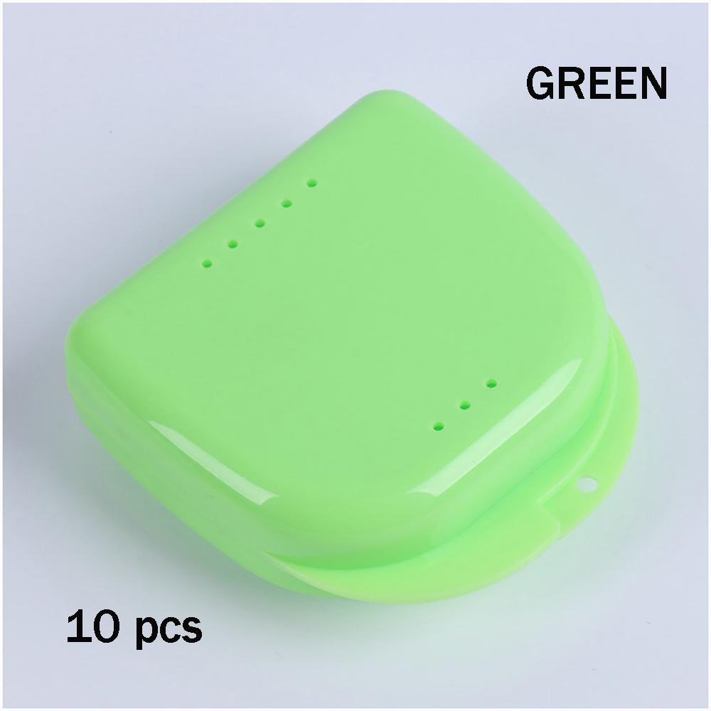 10Pcs Denture Storage Box Plastic Teeth Container Orthodontic Retainer Case Color Tray Protective False Teeth Box