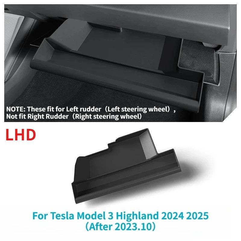 Glove Box Storage Box for Tesla Model Y/YL Juniper/Model 3 Highland LHD Copilot Side Storage Tray Tidying Organizer Accessories