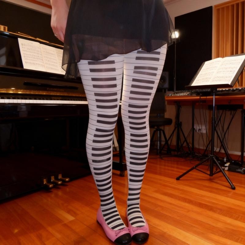 Whimsy Cute Printed Opaque Tights Stockings for Women Japanese Elegant Gothic Grunge Patterned White Pantyhose Leggings