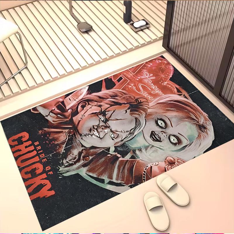 Bride of Chucky Print Rug, Washable Floor Carpet, For Entryway Dorm Laundry Room Office Study, Home Decor Birthday Christmas Gift